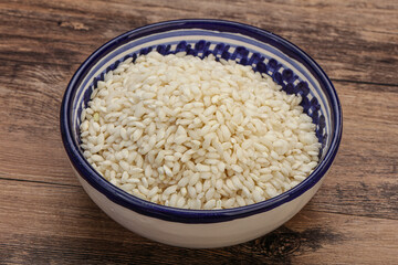 Raw arborio rice for Risotto