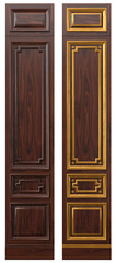 Classic wood panel wood with veneer and gold elements