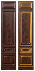 Classic wood panel wood with veneer and gold elements