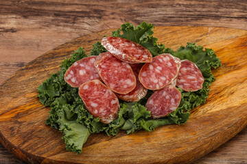 Iberian pork Fuet sausage slices