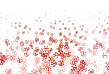Light Red vector texture with disks, lines.