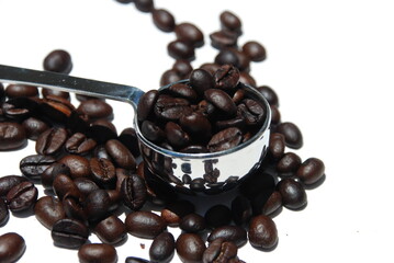 coffee beans  with ladle
