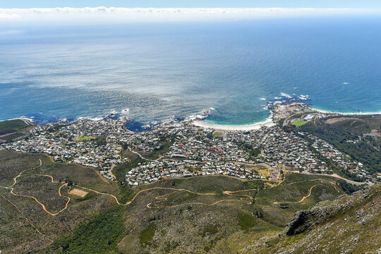 Aerial view of the Camps Bay and surroundings, Cape Town, South Africa