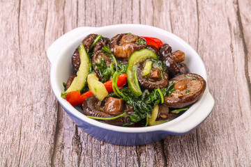 Marinated shiitake mushrooms with herbs