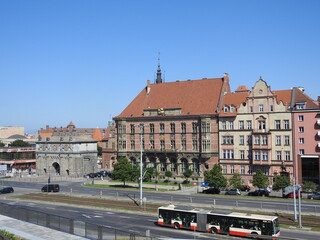View of the famous buildings and structures of Gdańsk
