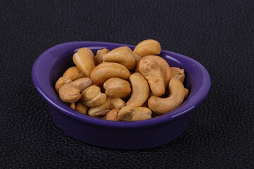 Cashew nuts heap in the bowl