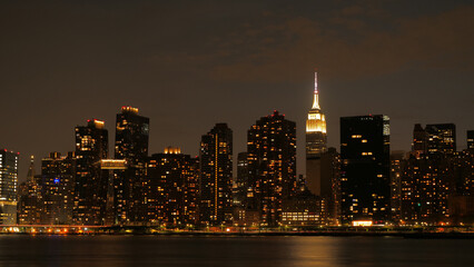 landscape of manhattan midtown at night time