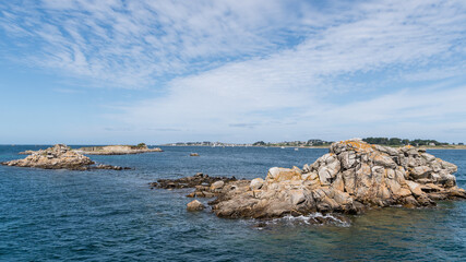 Île de Batz vue de l'embarcadère de Roscoff