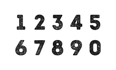 Set of grunge numbers.Vector distressed numbers.
