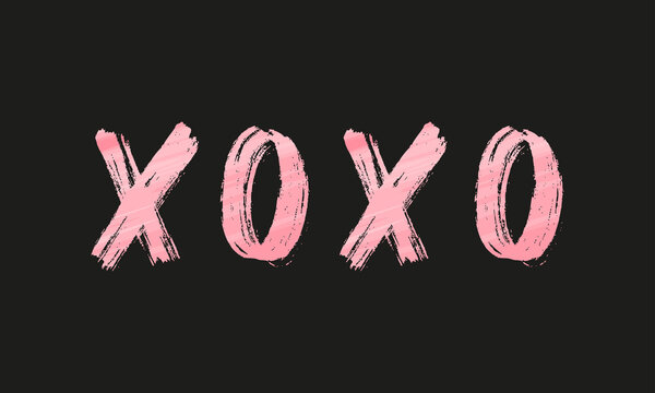 XOXO Valentine's Day Holiday Vector Text Typography Illustration Background