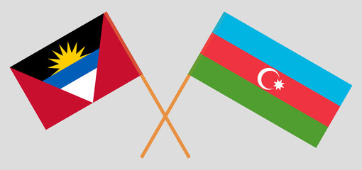 Crossed flags of Antigua and Barbuda and Azerbaijan