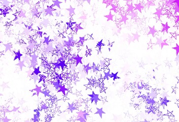 Fototapeta na wymiar Light Purple, Pink vector background with colored stars.