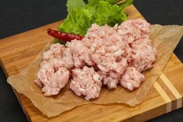 Homemade pork minced meat for cooking