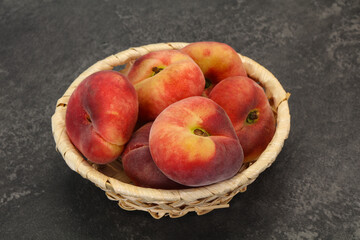 Sweet ripe tasty flat peach