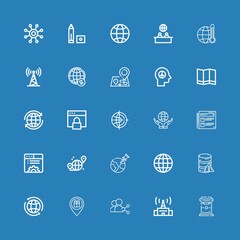 Editable 25 global icons for web and mobile
