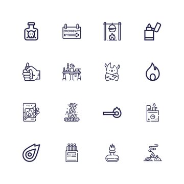 Editable 16 flammable icons for web and mobile
