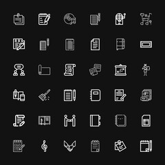 Editable 36 sheet icons for web and mobile