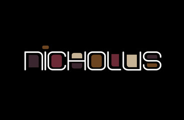 Nicholus Name Art in a Unique Contemporary Design in Java Brown Colors