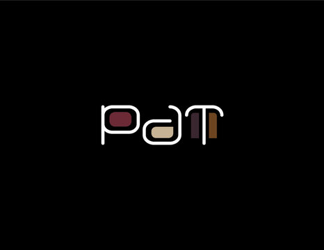 Pat Name Art in a Unique Contemporary Design in Java Brown Colors