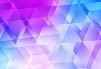 Light Pink, Blue vector gradient triangles pattern.