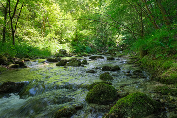 orfento river valley inside the majella mountain complex in abruzzo italy