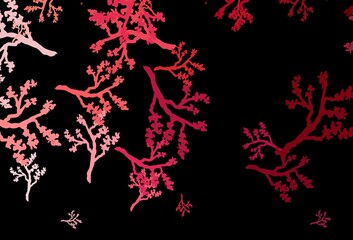 Dark Red vector elegant pattern with sakura.