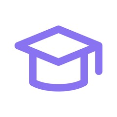 Graduation cap icon. College student graduation symbol.