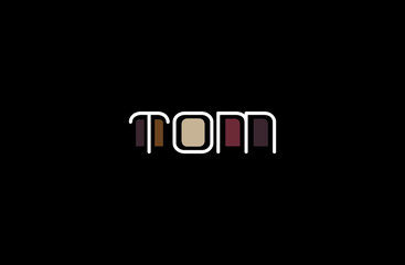 Tom Name Art in a Unique Contemporary Design in Java Brown Colors