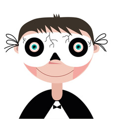 boy in a skull mask on his face
