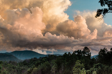 Storm clouds over Appalachian mountains.