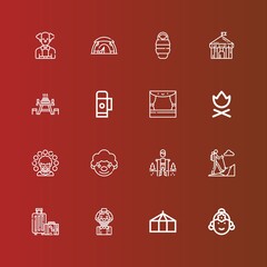 Editable 16 tent icons for web and mobile