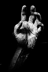 zombie hand on black