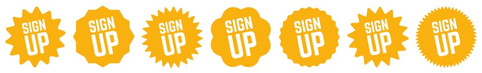 Sign Up Tag Orange | Icon | Sticker | Deal Label | Variations