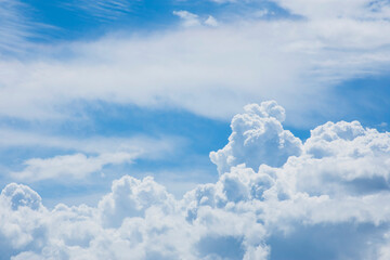 Vast blue sky and white cloud background