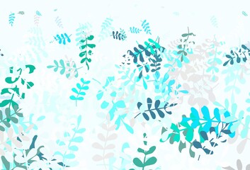Light Green vector natural artwork with leaves.