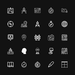 Editable 25 cartography icons for web and mobile