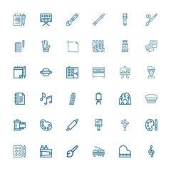 Editable 36 artistic icons for web and mobile