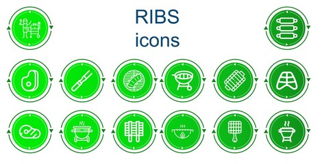 Editable 14 ribs icons for web and mobile