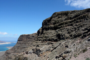 Rugged cliffs of Mirador del Rio, Lanzarote, Canary Islands