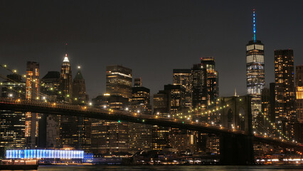 landscape of lower manhattan at night time 