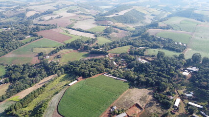 aerial view of village