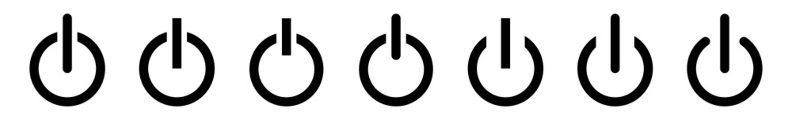 Power Button Icon Black   On Off Buttons Illustration   Start Symbol   Shutdown Logo   Logout Sign   Isolated   Variations © endstern