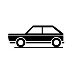 car hatchback model transport vehicle silhouette style icon design