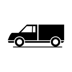 car lorry model transport vehicle silhouette style icon design