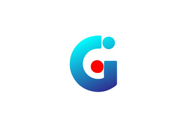 G blue red alphabet letter logo icon. Gradient design for company and business identity