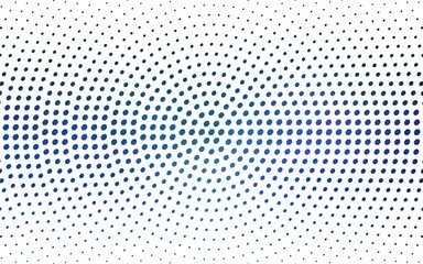 Light BLUE vector pattern with colored spheres. Geometric sample of repeating circles on white background in halftone style.