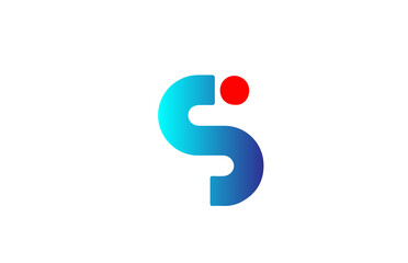 S blue red alphabet letter logo icon. Gradient design for company and business identity
