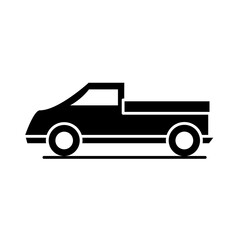 car pickup truck transport vehicle silhouette style icon design
