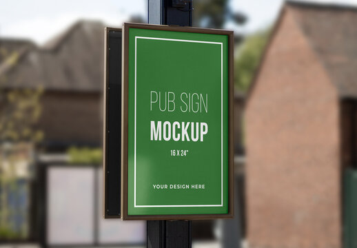 Pub or Restaurant Sign Mockup