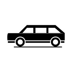 car minivan model transport vehicle silhouette style icon design